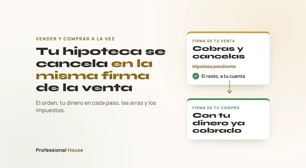 Vender tu casa con hipoteca y comprar otra: la hipoteca se cancela en la misma firma de la venta